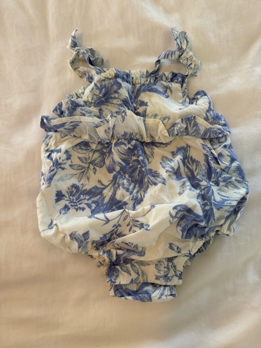 Baby Gap Floral Blue Bubble Romper- Size 3-6 Months